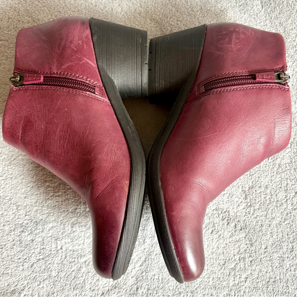 Dansko Raina burnished leather booties wine red‎ - Picture 4 of 13